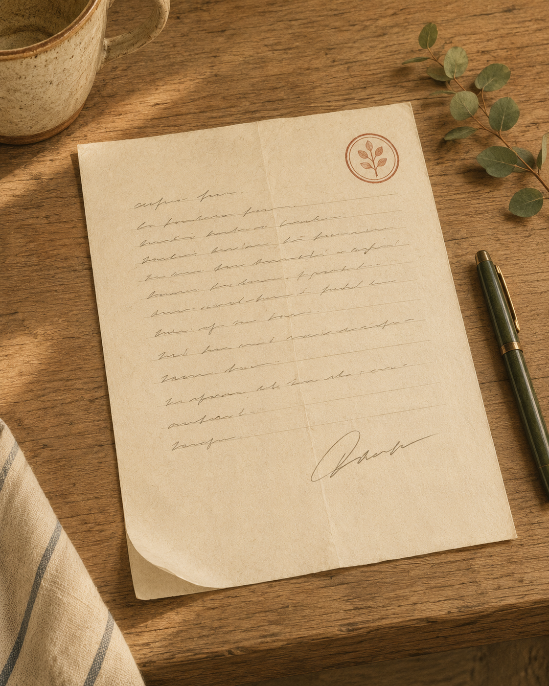 A signed household Edition lying open on a kitchen counter